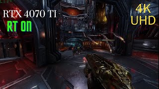 RTX 4070 ti Doom Eternal 4K Ray Tracing DLSS Onunder volting 4070 ti [upl. by Oramlub]