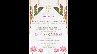 Sai Charan Rao Gourineni Weds Rakshitha Karangla [upl. by Kato58]