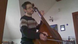 JS Bach Suite no2 Allemande on double bass [upl. by Eahsed]