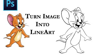 Turn Image into Line Art Outline Adobe Photoshop Portrait [upl. by Novyat]