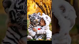 A playful tiger cub meets a baby 🤗😍 cutetigercub tigercubs animals cutecub [upl. by Aleunamme]