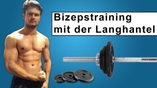 Bizepstraining mit der Langhantel  effektives Fitnesstraining [upl. by Agem]