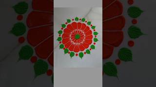 🌹🌹Beautiful flower kolam for diwali easy and simple kolam art relaxing satisfying song shorts [upl. by Jet948]