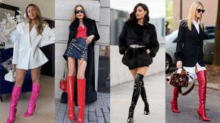 quotHigh Heel Glamour A Closer Look at Leather Long High Heel Boots quot [upl. by Livingston445]