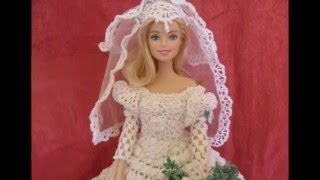 Lavori artistici alluncinetto quotAbito da sposa per Barbie 2quot [upl. by Ib]