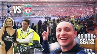 OMG A STREAKER CRAZY FRONT ROW SEATS AT THE CHAMPIONS LEAGUE FINAL 2019  SANTIAGO BERNABEU TOUR [upl. by Alimat370]