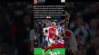 Tomiyasu INJURED AGAIN 🚑 🏥 shorts arsenal arteta youtubecreatorcommunity epl premierleague [upl. by Ydnas453]