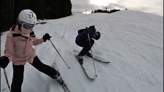 Blue Run skiing Seefeld Austria 2024 top to bottom GSCHWANDTKOPF [upl. by Suoinuj]