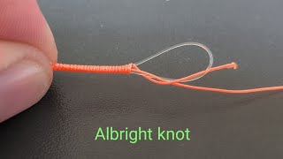 Albright Knot How to tie fluorocarbon and braided line together [upl. by Elizabeth385]