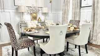 DINING ROOM DECORATING IDEAS ON A BUDGET GLAM MODERN amp NEUTRAL [upl. by Anhaj]