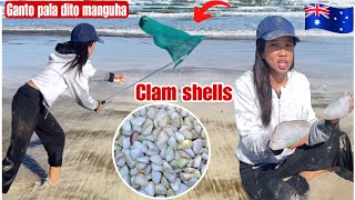 Catching Clams Shell In Australia😲For The First TimeAng Dami Pala Nila Dito [upl. by Notsnorb]