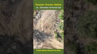 Russian Drone Deployed Spikes Immobilize Armored Vehicle [upl. by Aeiram310]