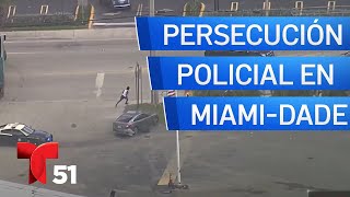 Persecución policial en MiamiDade queda captada en cámara [upl. by Noerb750]