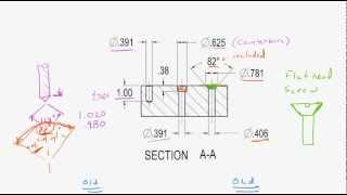 Blueprint Reading Common Hole Features [upl. by Karim]