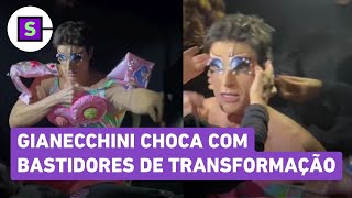 Reynaldo Gianecchini mostra operação relâmpago para se transformar em drag no palco [upl. by Dobrinsky318]