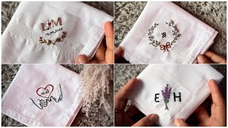 Embroidery on handkerchief compilation  Embroidery video  Let’s Explore [upl. by Maryly594]