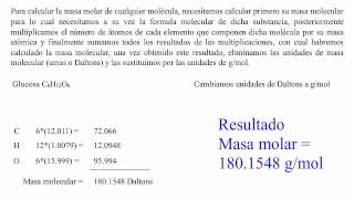 ¿Cómo calcular la masa molar de la glucosa [upl. by Nashbar707]