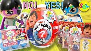 New RYANS WORLD Toys Review Unboxing Giant Mystery Egg  Build a Ryan Mini Eggs [upl. by Aznecniv]