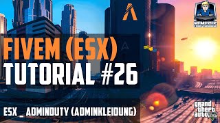 FiveM ESX Tutorial 26  ESXAdminduty Adminkleidung Roleplay GTA 5 Deutsch [upl. by Diella922]