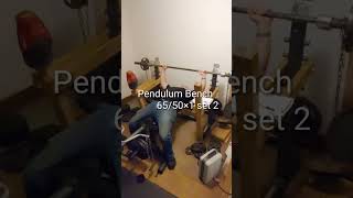 Pendulum Bench Press Home Gym Training with Shoulder Injury plus 🌙 Recap powerlifting motivation [upl. by Nek]