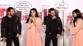 Mahima Makwana Cutely Talking In Front Of Salman Khan At ANTIM Official Trailer Launch [upl. by Burnight]