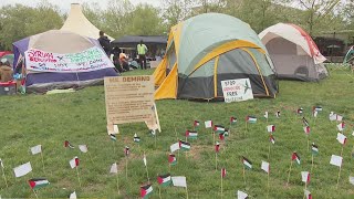 Protest at Schenley Plaza near University of Pittsburgh campus enters 3rd day [upl. by Dnomsed763]