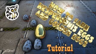 Ark Survival Evolved  How to Farm Hesperornis Eggs and Golden Eggs [upl. by Karp]