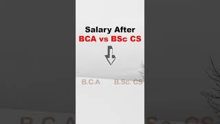 Salary After BCA vs BSc CS  Package After BCA  Salary After BCS [upl. by Lewap]