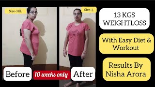 Himanshi Jasrani  Lost 13 kgs after pregnancy with Nisha Arora  Easy diet and workout [upl. by Akina26]