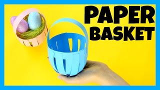 How to Make a Paper Basket  Easter paper craft idea [upl. by Enidaj]