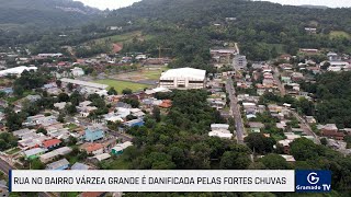 Rua na Várzea Grande é danificada pelas fortes chuvas [upl. by Aiekan886]