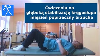 Przepuklina dyskopatia lędźwiowa  Ćwiczenia stabilizujące  Mięsień poprzeczny brzucha 🇵🇱 🇪🇺 [upl. by Baily]