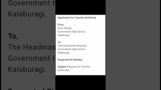 transfer certificate letter TC letter format [upl. by Myers544]