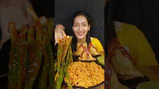 KOREAN MAGGI MASALA SAMOSA EATING youtubeshorts ytshorts viral trending shorts [upl. by Hawger]