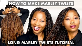 MARLEY TWISTS TUTORIAL  HOW TO PART HAIR FOR BOX TWISTS  KHADIJAHWITHAH [upl. by Rainah293]