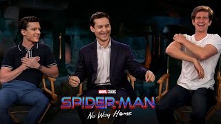 Tom Holland Tobey Maguire and Andrew Garfield Talk About SPIDER MAN NO WAY HOME [upl. by Sixela]