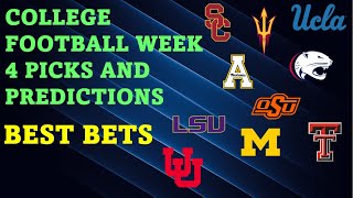 College Football Week 4 Picks and Predictions Best Bets [upl. by Bandeen]