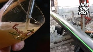 Behold the world’s first beer pipeline [upl. by Aiet]