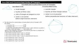 Inscribed and Circumscribed Circles of Triangles GC3 [upl. by Oliviero871]