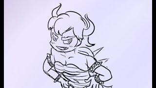 Bowsette Timelapse Drawing  Test Stream Highlight [upl. by Leo]