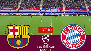 LIVE Barcelona vs Bayern Munchen UEFA Champions League 2425 Full Match  VideoGame Simulation [upl. by Auahsoj873]