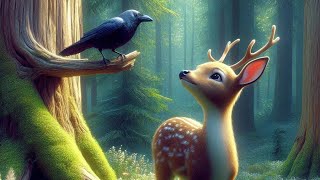 Friendship Story of crow and deerMoral story for kidsshort viralvideo trendingvideomotivation [upl. by Baggs754]