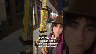 Winning the Timothee Chalamet lookalike contest timotheechalamet nyc shorts [upl. by Anavi]