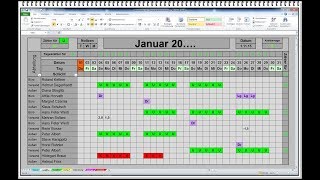 Urlaubsplaner Dienstplaner Schichtplaner Personalplaner Schichtplan Dienstplan MS Excel [upl. by Clay986]