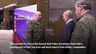 Putin visits command centre in Rostov on Don [upl. by Mahau653]