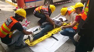 Rescue Mohafiz Scouts Demonstrating their skills of Patient Shifting Skills on Spine Board [upl. by Schapira123]