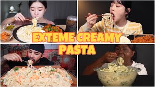 EXTREME CREAMY PASTA  ASMR Mukbang Compilation  Bigbites Slurping and more [upl. by Suriaj]