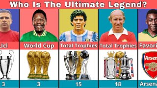 Comparison Pele vs Maradona vs Bobby Charlton vs Ferenc Puskas [upl. by Soiritos]