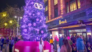 London Harrods Christmas Windows 2023 ✨ Knightsbridge amp Belgravia Christmas Lights Walk 🎄 4K HDR [upl. by Burton779]