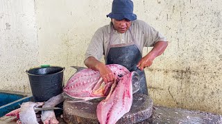 TREVALLY FISH CUTTING SKILLS BY EXPRET FISH CUTTER  FISH CUTTING TECHNIQUES [upl. by Mcnalley]